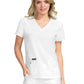 Women's 4-Pocket Stretch V-Neck Becca Top - 373 - White