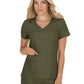 Women's 4-Pocket Stretch V-Neck Becca Top - 373 - Olive Green
