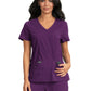 Women's 4-Pocket Stretch V-Neck Becca Top - 373 - Eggplant