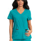 Women's 4-Pocket Stretch V-Neck Becca Top - 373 - Teal