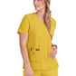 Women's 4-Pocket Stretch V-Neck Becca Top - 373 - Heather Mango