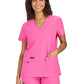 Women's 4-Pocket Stretch V-Neck Becca Top - 373 - Heather Pink Lemonade