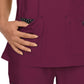 Women's Mock-Wrap Neck Katie Top - 374 - Wine