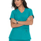 Women's Mock-Wrap Neck Katie Top - 374 - Teal