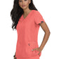 Women's Mock-Wrap Neck Katie Top - 374 - Coral