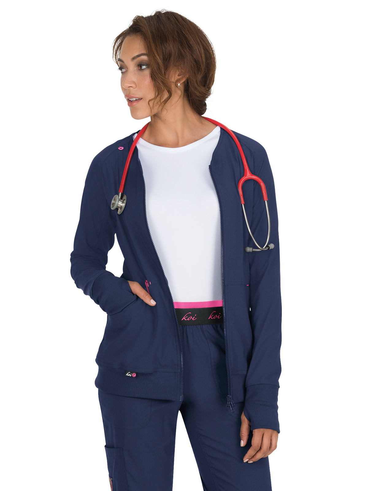 Women's 3-Pocket 2-Way Zipper Clarity Jacket - 445 - Navy