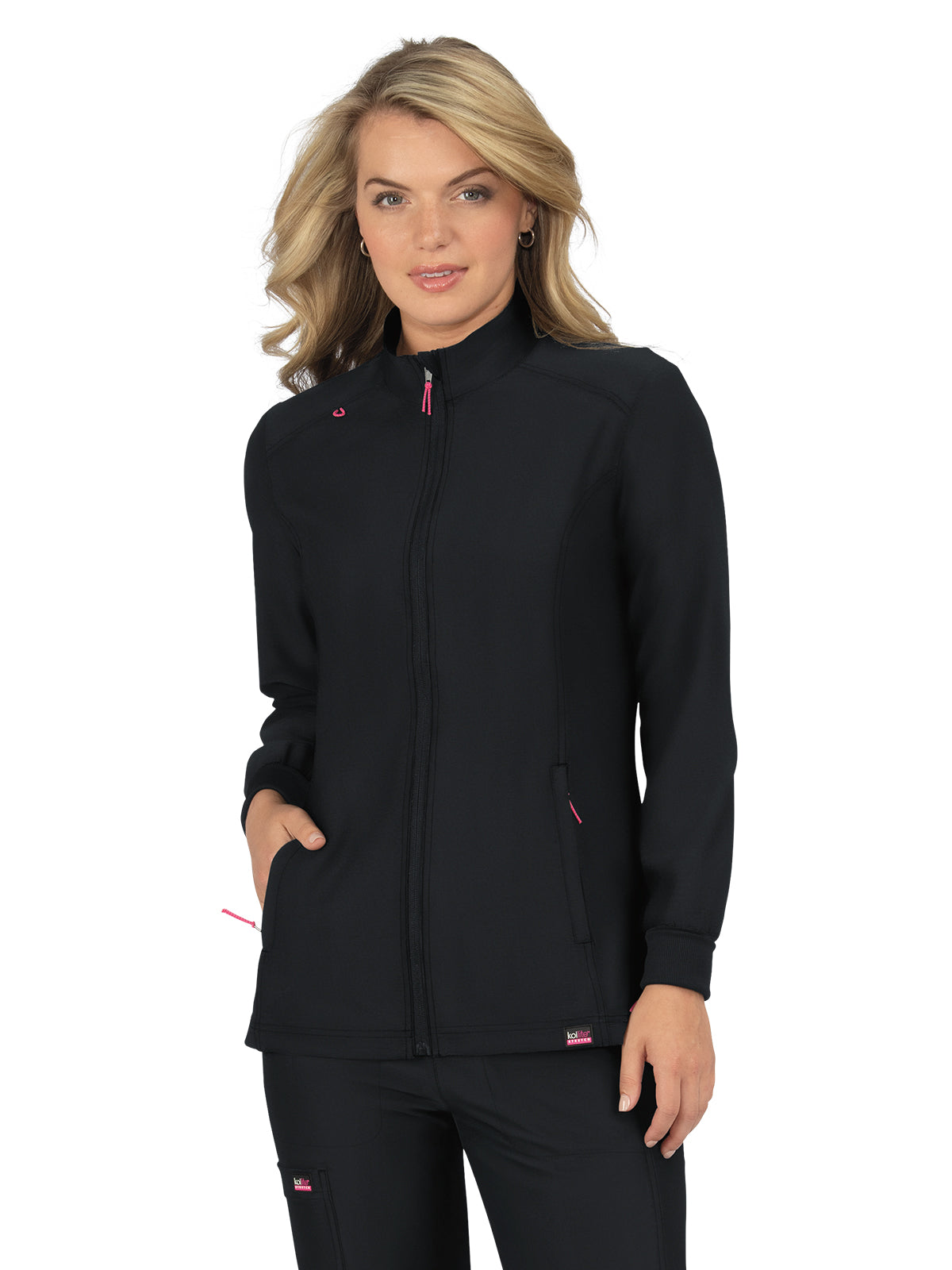 Women's 2-Pocket Zipper-Front Impact Jacket - 459 - Black