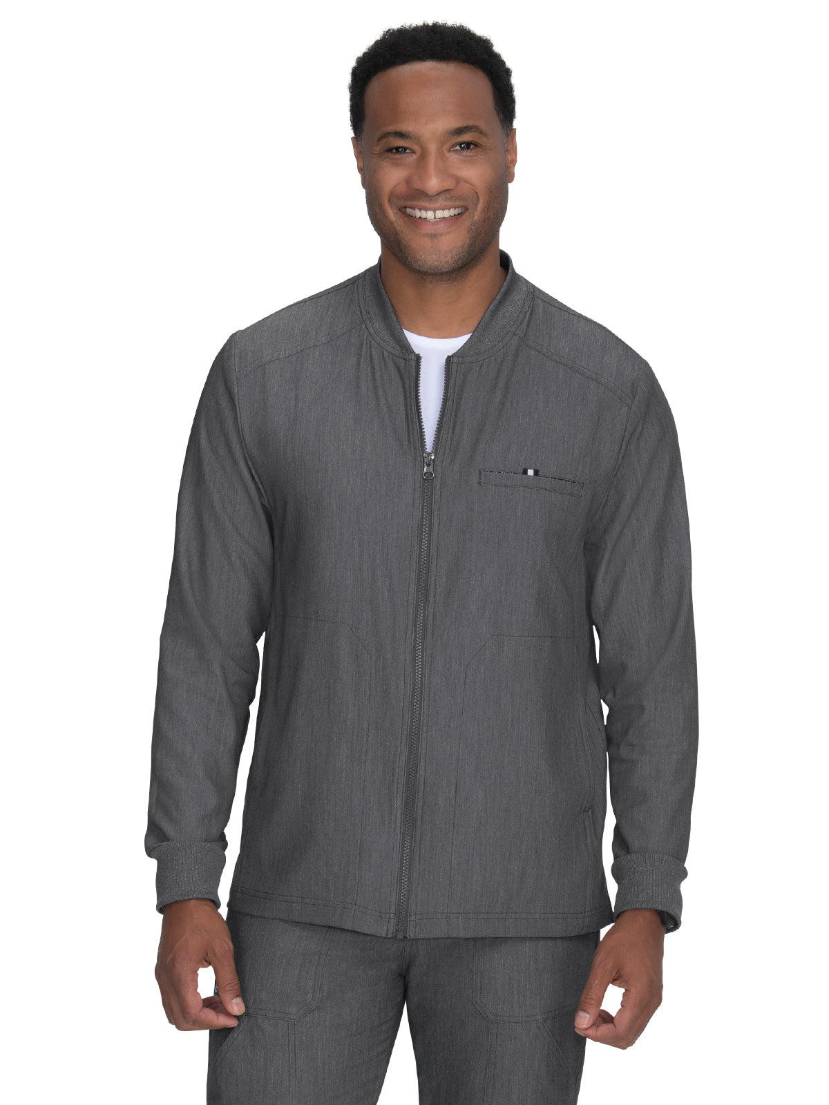 Men's 5-Pocket Zipper Front Ready Set Go Jacket - 460 - Heather Grey