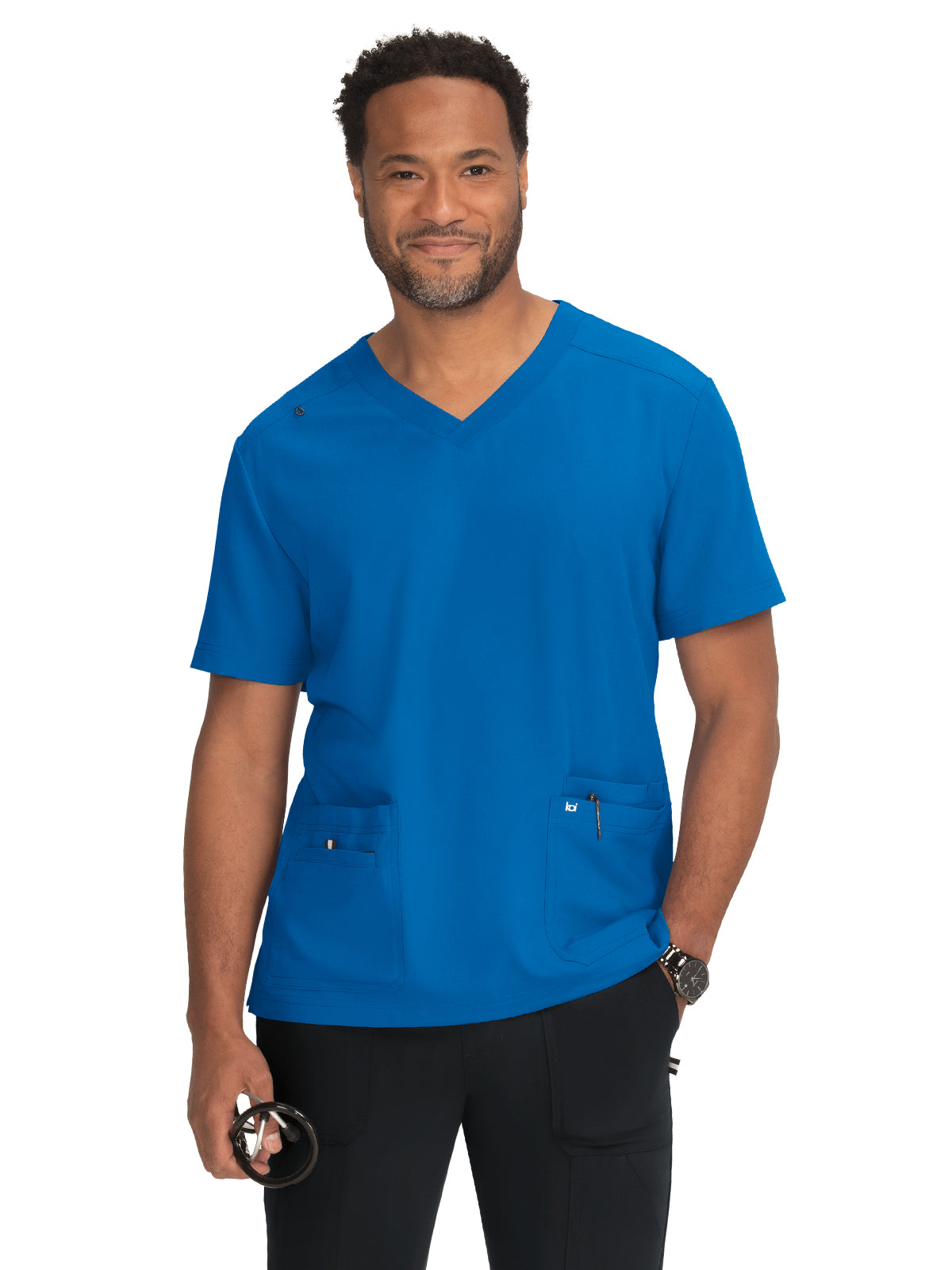 Men's 4-Pocket  V-Neck Free To Be Top - 672 - Royal Blue