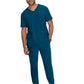 Men's 4-Pocket  V-Neck Free To Be Top - 672 - Caribbean Blue
