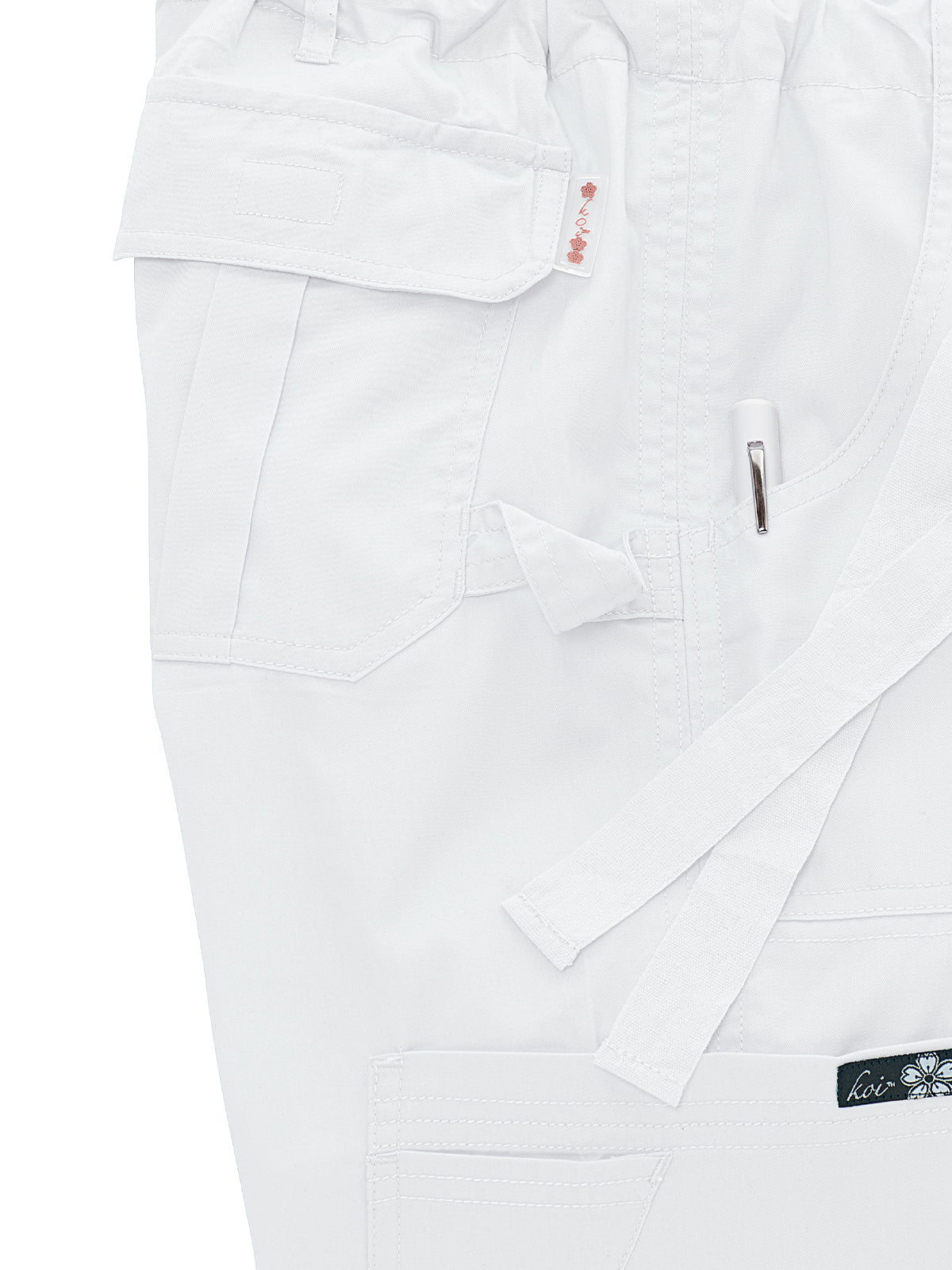 Women's 7-Pocket Adjustable Drawstring Lindsey Cargo Pant - 701 - White