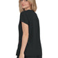 Women's 3-Pocket Snap-Button Placket V-Neck Freesia Top - B101 - Black