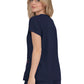 Women's 3-Pocket Snap-Button Placket V-Neck Freesia Top - B101 - Navy