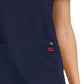 Women's 3-Pocket Snap-Button Placket V-Neck Freesia Top - B101 - Navy