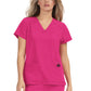 Women's 3-Pocket Snap-Button Placket V-Neck Freesia Top - B101 - Flamingo