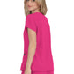 Women's 3-Pocket Snap-Button Placket V-Neck Freesia Top - B101 - Flamingo