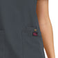 Women's 3-Pocket Snap-Button Placket V-Neck Freesia Top - B101 - Charcoal