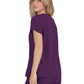 Women's 3-Pocket Snap-Button Placket V-Neck Freesia Top - B101 - Eggplant