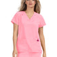 Women's 3-Pocket Snap-Button Placket V-Neck Freesia Top - B101 - Sweet Pink