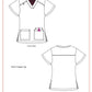 Women's 3-Pocket Snap-Button Placket V-Neck Freesia Top - B101 - Charcoal