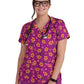 Women's 2-Pocket Print V-Neck Bell Top - B120PR - Gingerbread Delights