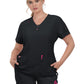 Women's 3-Pocket Striped Trim Kennedia Top - B128 - Black