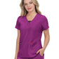Women's 3-Pocket Striped Trim Kennedia Top - B128 - Berry