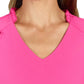 Women's 2-Pocket Ruffle Sleeve and Ruffle Collar Clary Top - B131 - Flamingo