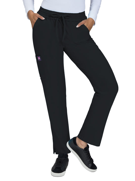 Women's 6-Pocket Ruffle Waist Bergamot Pant - B706 - Black