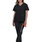 Women's 3-Pocket V-Neck Cardi Top - C101 - Black