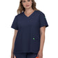 Women's 3-Pocket V-Neck Cardi Top - C101 - Navy