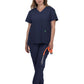 Women's 3-Pocket V-Neck Cardi Top - C101 - Navy