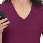 Women's 3-Pocket V-Neck Cardi Top - C101 - Wine