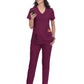 Women's 3-Pocket V-Neck Cardi Top - C101 - Wine