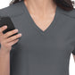 Women's 3-Pocket V-Neck Cardi Top - C101 - Pewter
