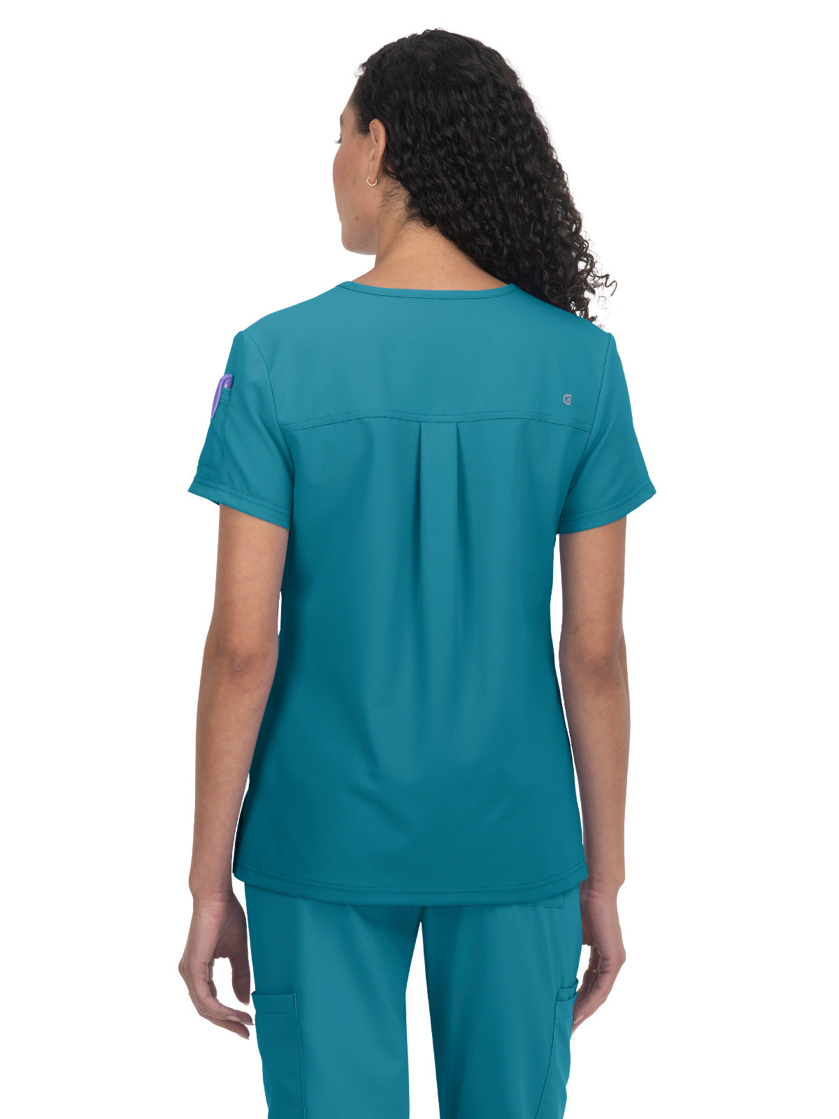 Women's 3-Pocket V-Neck Cardi Top - C101 - Teal