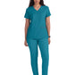 Women's 3-Pocket V-Neck Cardi Top - C101 - Teal