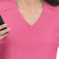 Women's 3-Pocket V-Neck Cardi Top - C101 - Carnation