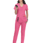 Women's 3-Pocket V-Neck Cardi Top - C101 - Carnation