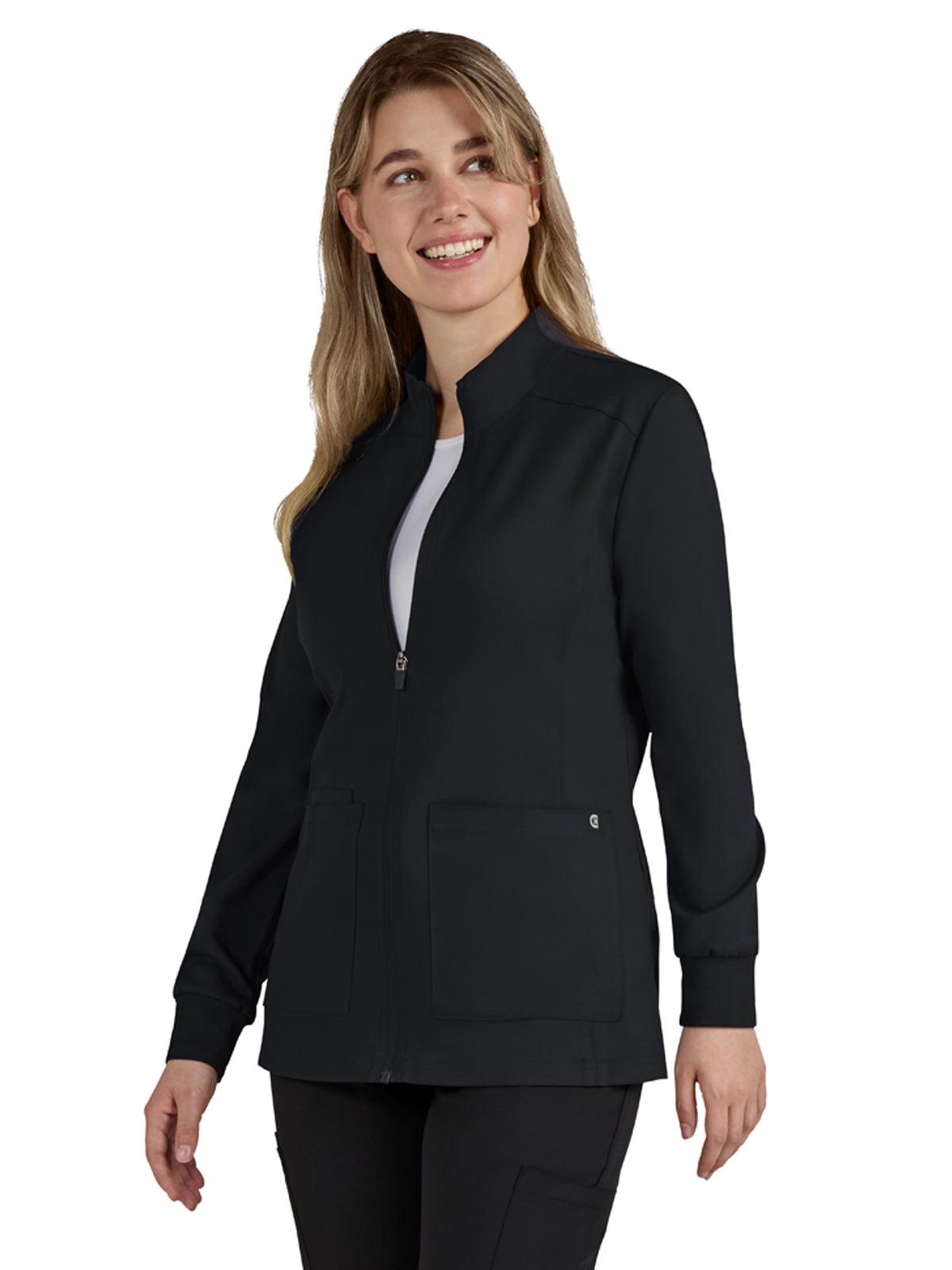 Women's 2-Pocket Zipper-Front Geneses Jacket - C400 - Black