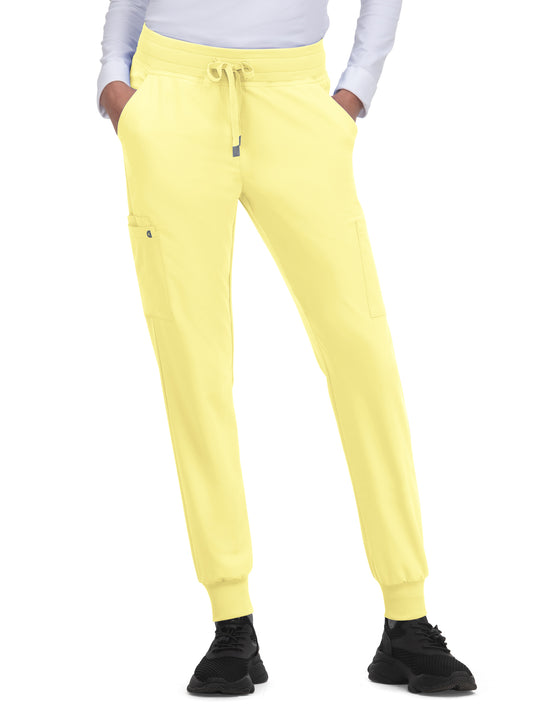 Women's 6-Pocket Ribbed Cuff Jogger Style Pulse Pant - C700 - Electric Daisy