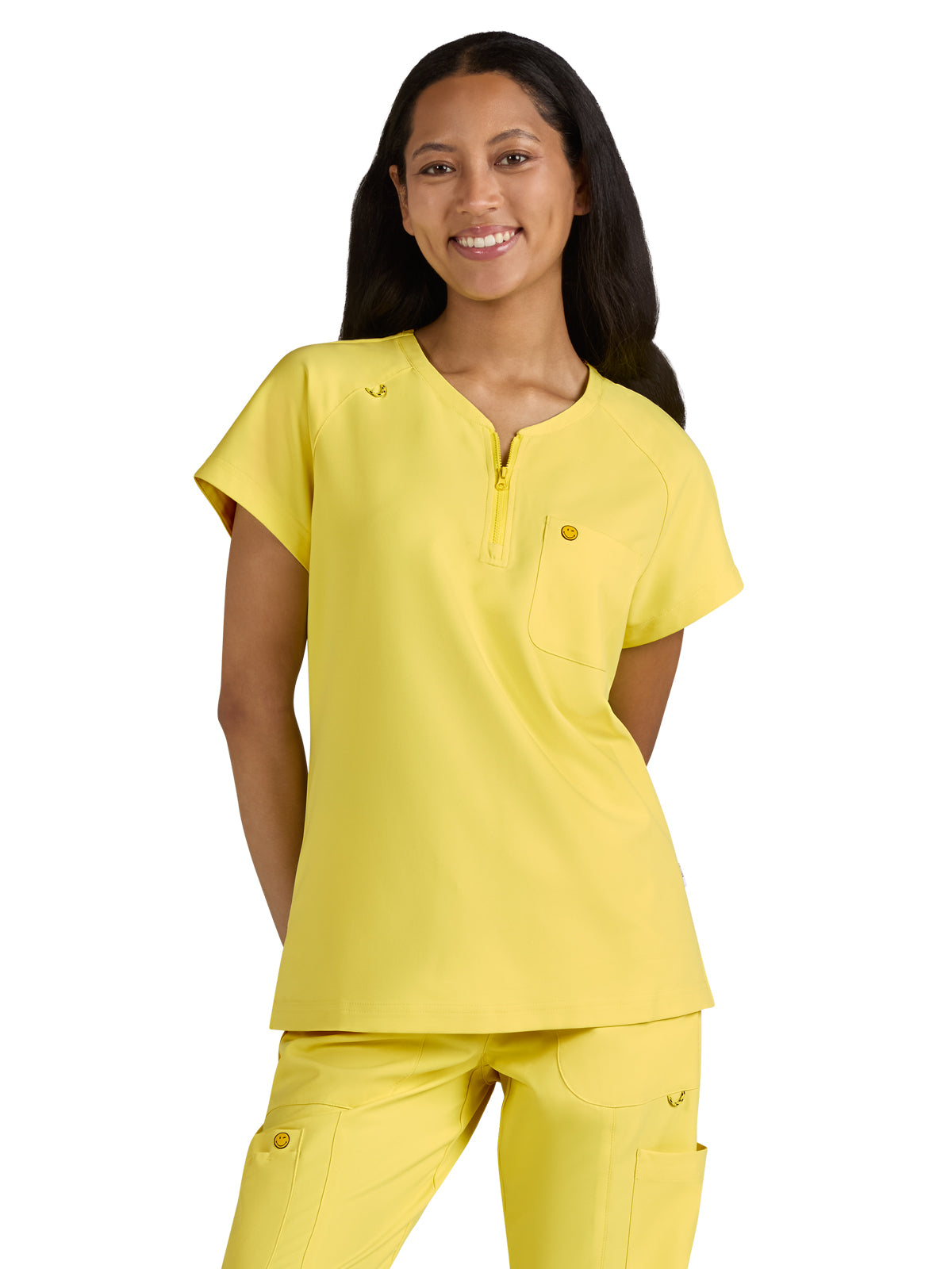 Women's Zipper Neck Ecstatic Top - S100 - Loving Yellow