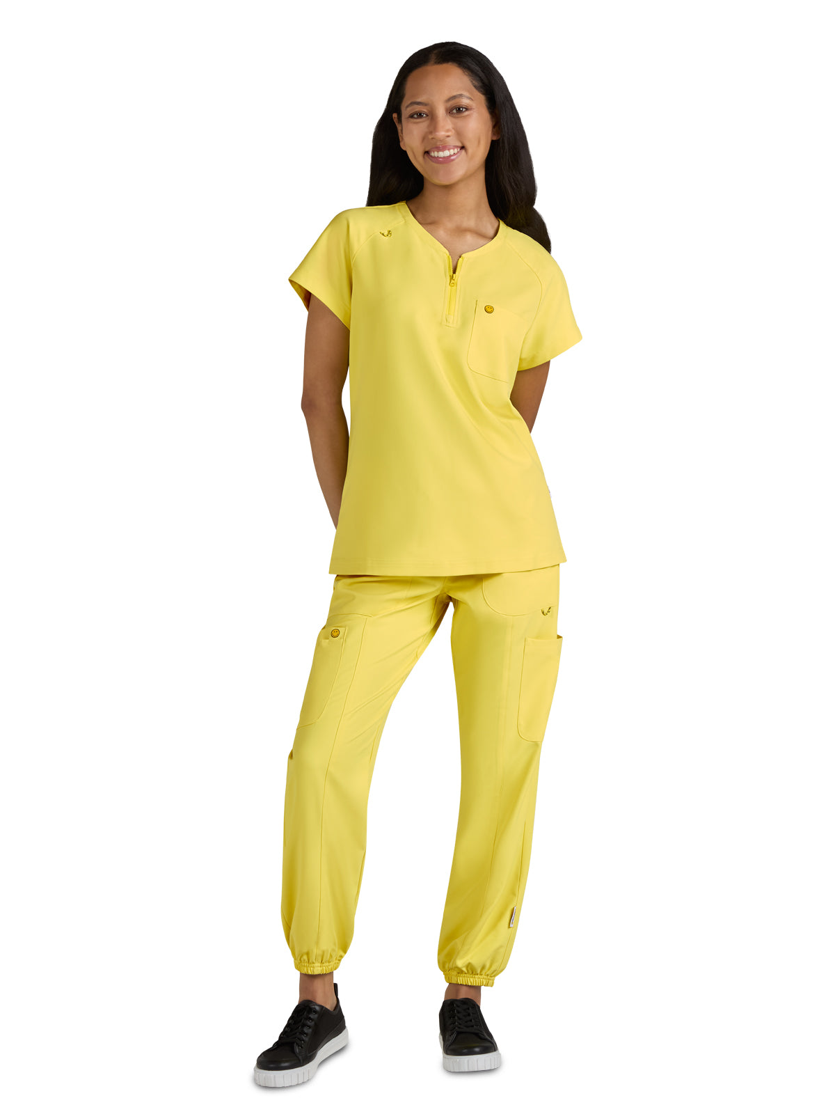 Women's Zipper Neck Ecstatic Top - S100 - Loving Yellow