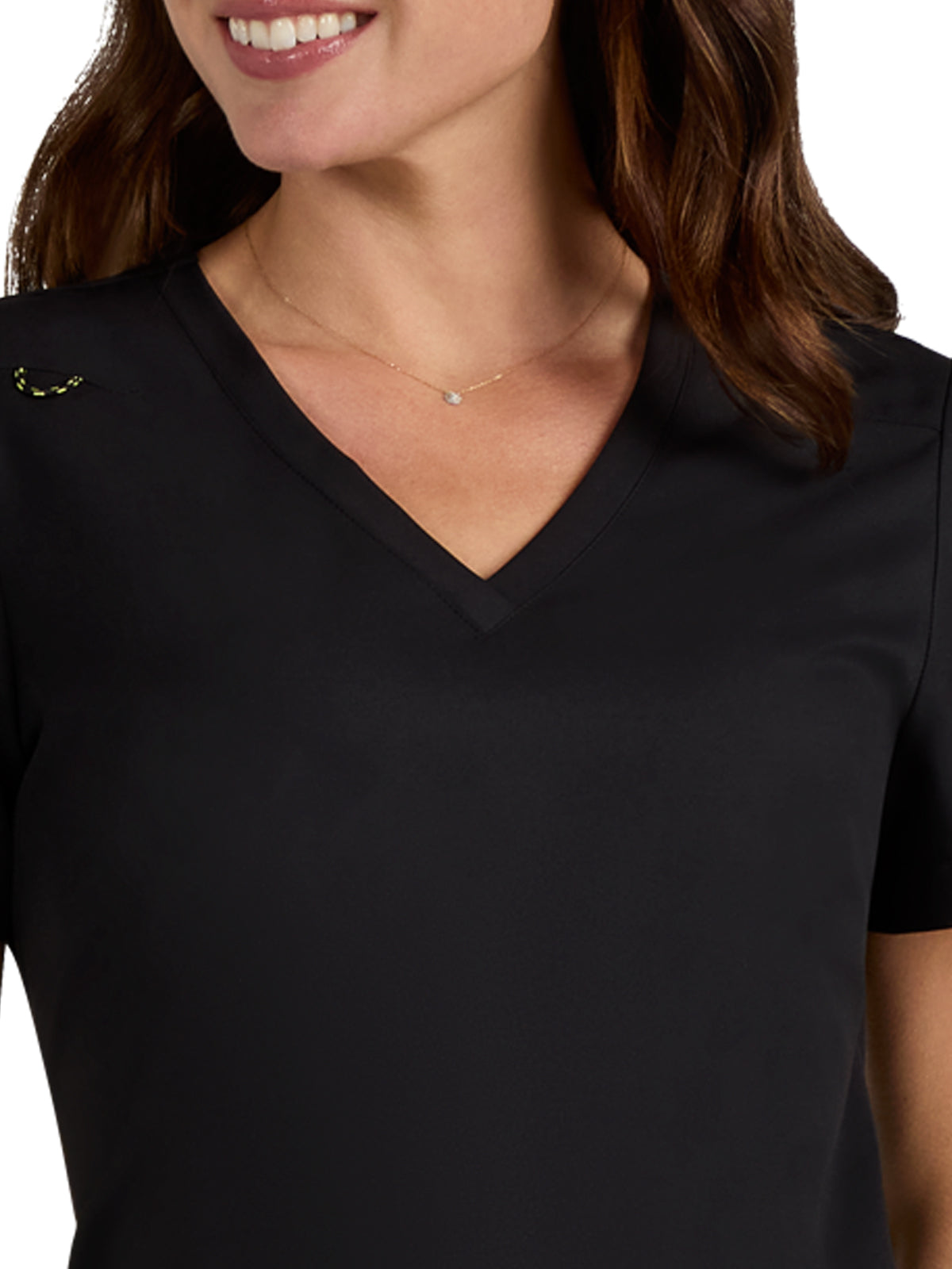 Women's 3-Pocket V-Neck Blissful Top - S101 - Black