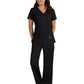 Women's 3-Pocket V-Neck Blissful Top - S101 - Black