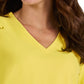 Women's 3-Pocket V-Neck Blissful Top - S101 - Loving Yellow