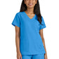 Women's 3-Pocket V-Neck Blissful Top - S101 - Power Blue
