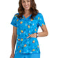 Women's Printed 3-Pocket V-Neck Adoring Top - S102PR - Feeling Jolly