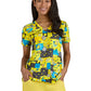 Women's Printed 3-Pocket V-Neck Adoring Top - S102PR - Keep Smiling