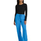 Women's Speckled Rib Smiley Face Elbow Tender Underscrub Tee - S104 - Black Confetti
